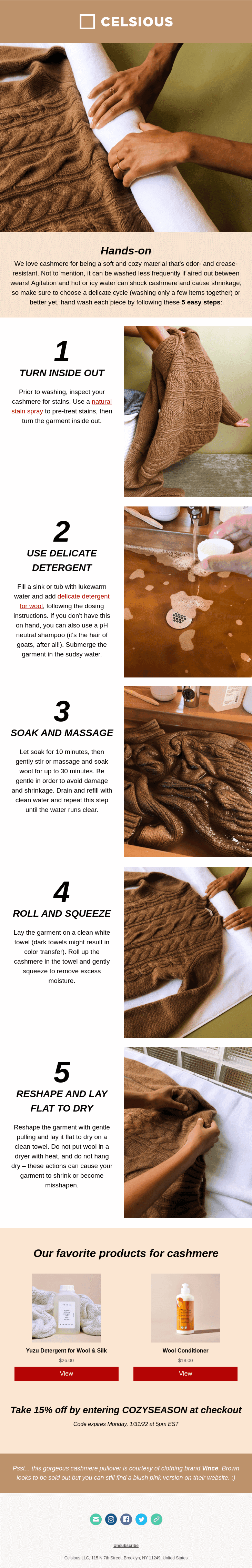 👀 Watch us hand wash cashmere (5 steps)!