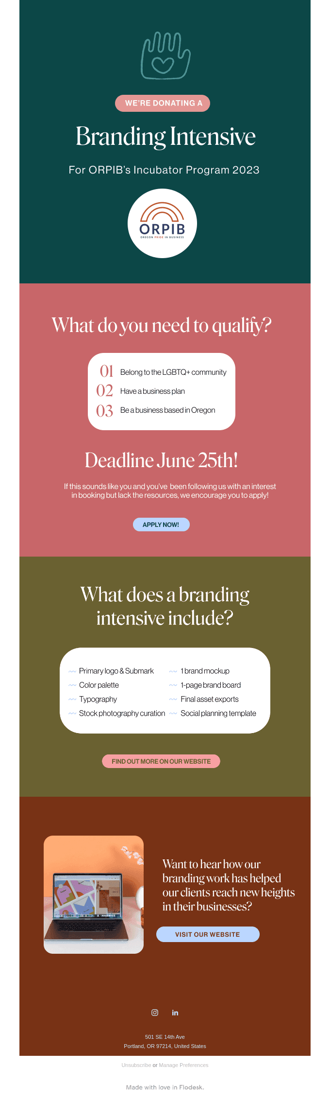 We're donating a branding intensive! 🎁