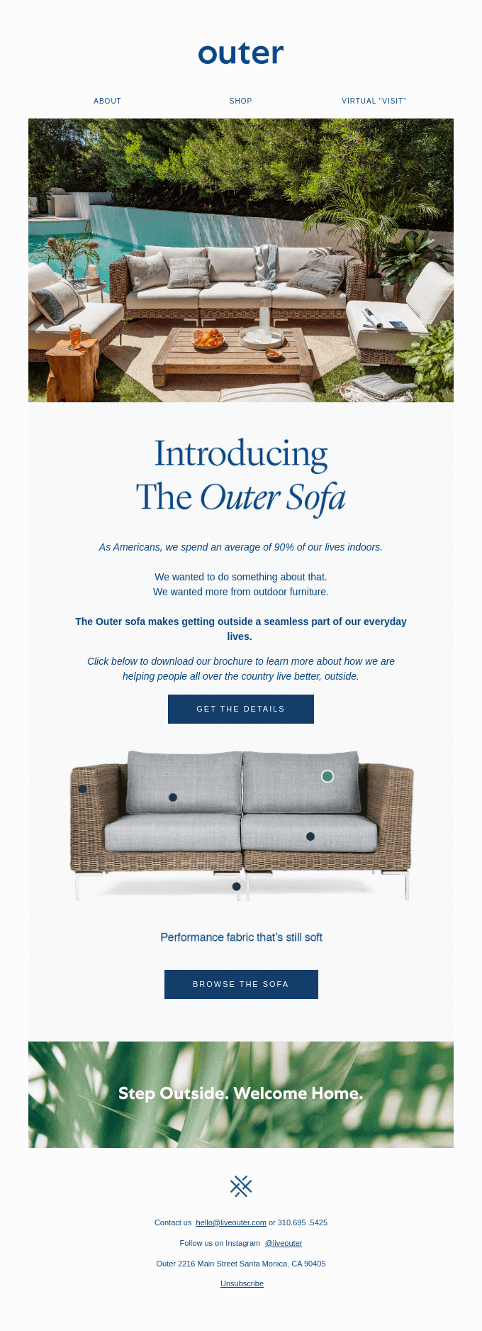 We've reinvented the outdoor sofa.