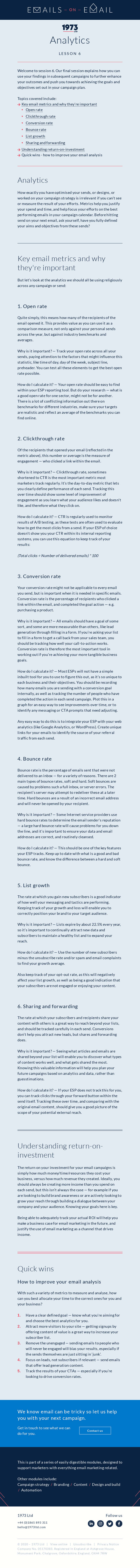 Your complete guide to email marketing - Analytics (6 of 6)