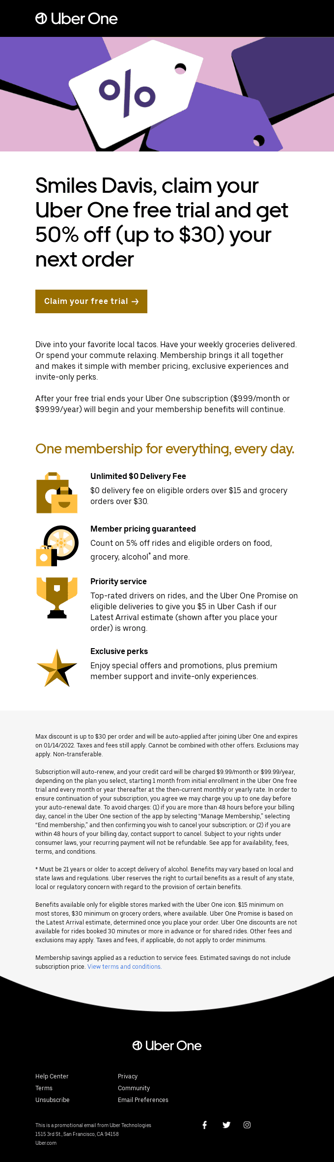 Your FREE meal up to $30 is waiting