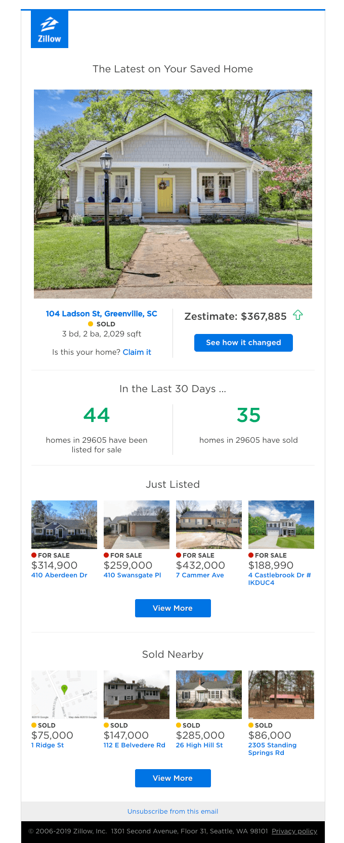 Your Home Report for 104 Ladson St - Values, Forecast, Neighborhood Activity