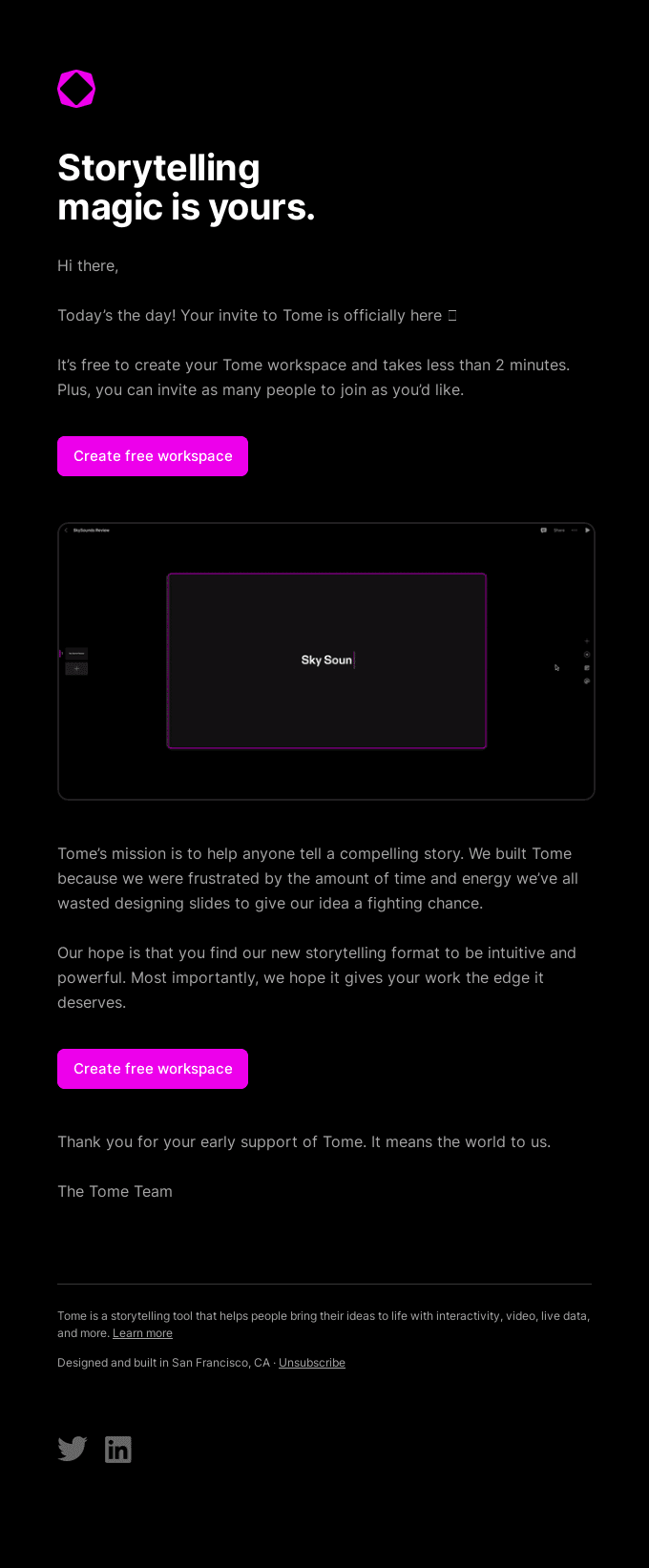 You’re in! Your free Tome invite is here.
